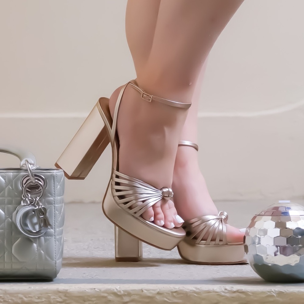 NEW Raye The Label Metallic Heels